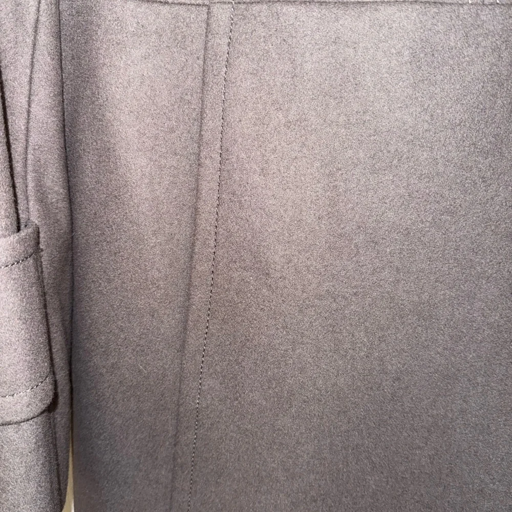 Women's Double-Breasted Gray Pea Coat - Picture 3 of 5